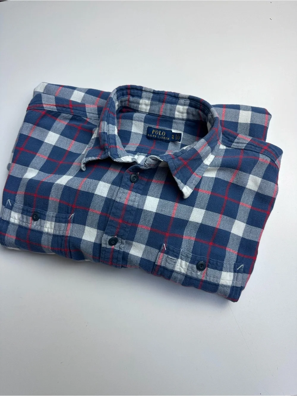 Polo Ralph Lauren Men’s Blue Flannel Shirt Size XL